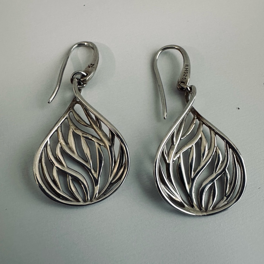KIT HEATH SS PEAR VINE EARRINGS